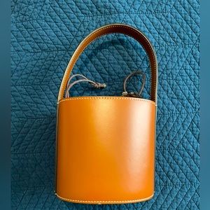 STAUD brown leather bucket bag